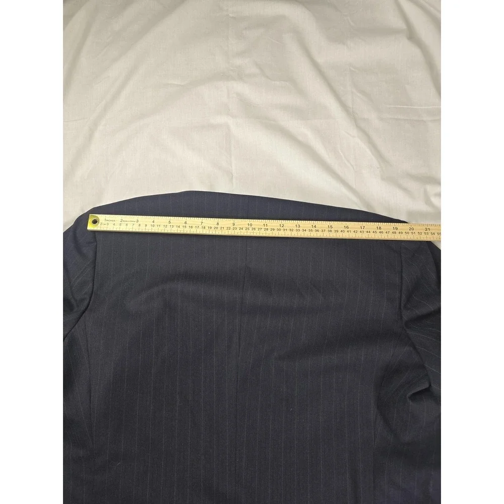 Polo Ralph Lauren Blazer Mens 45X Navy Pinstripe Wool Perkins Shearer USA